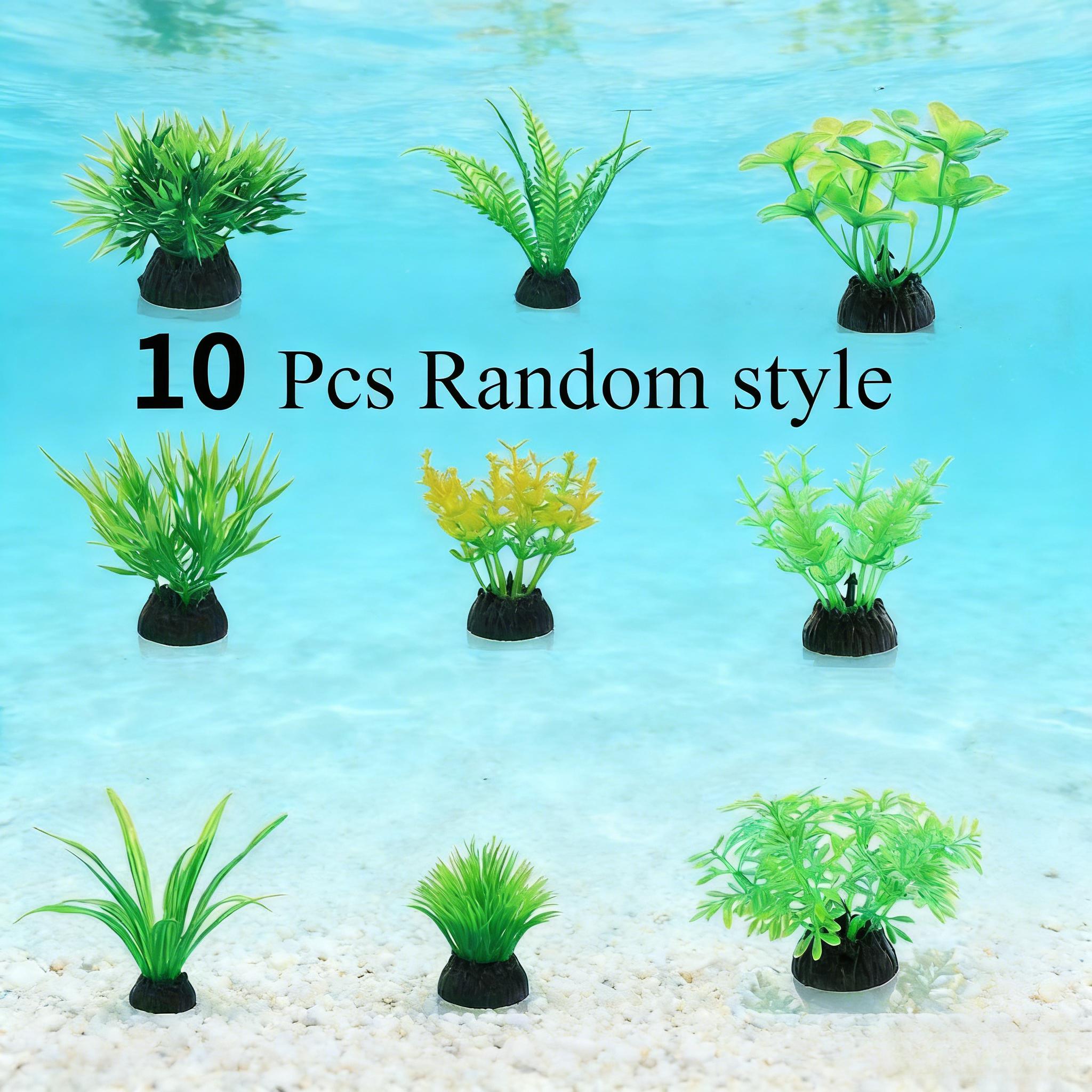 Aquarium Fish Enrichment - 10 Pezzi Piante Artificiali Verdi per