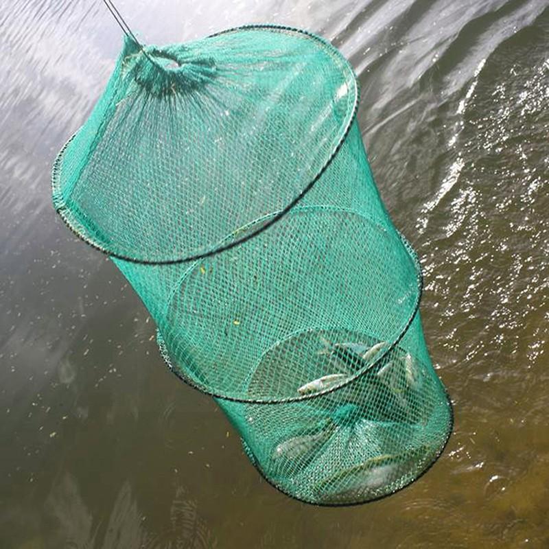 Aquarium Fish Trap - Pieghevole Rotondo Maglia di Nylon Telaio